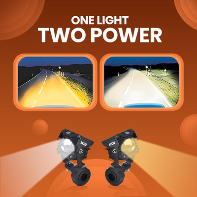 LGP DK260 LED Fog Lamp for Bike (Pair) | Wiring Harness & Wired Switch Included | High Power, Universal Motorcycle Fit