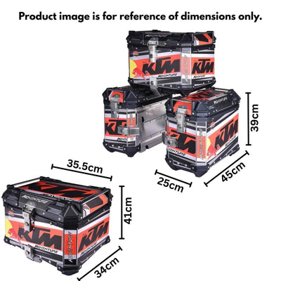 BMW GS Aluminium Side Panniers & Top Box 45L/38L/38L | Black - LGP India