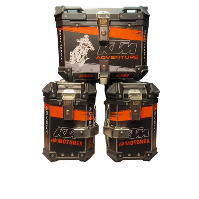 KTM Trailmaster Aluminium Luggage Set 45L & 2×38L | 3 Box Set - LGP India