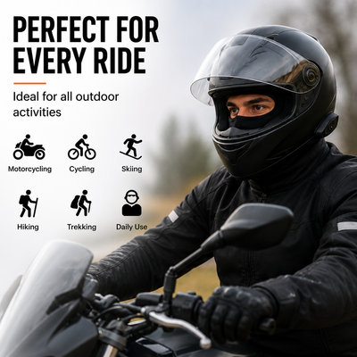 LGP - Balaclava Face Mask 4-Way Stretch Quick Dry Sweat Absorbing Helmet Liner, Full Face & Neck Cover for Men & Women, Black