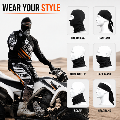 LGP - Balaclava Face Mask 4-Way Stretch Quick Dry Sweat Absorbing Helmet Liner, Full Face & Neck Cover for Men & Women, Black