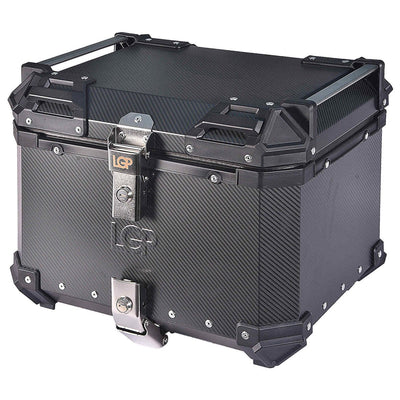 Motorcycle Top Box 45L Carbon Finish Luggage Box with Backrest - LGP India