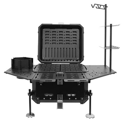 Motorcycle Top Box 55L Black Campaign Luggage Box with Backrest - LGP India