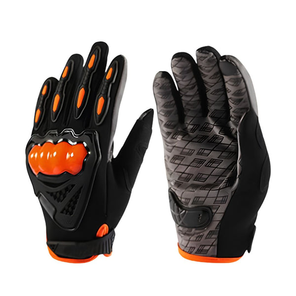 LGP- 035 Full Finger Motorcycle Riding Gloves with Touchscreen Fingers, Hard Knuckle Protection, Lightweight Flexible Design, S-2XL