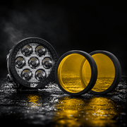 7 LED Round Yellow Filter Cap (Pack of 2) for Fog Lamp | Anti-Fog High Visibility Cover for Bike & Car | Snap-Fit Lens Protector - LGP India