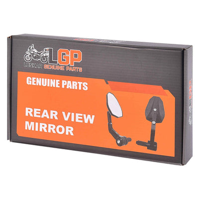 LGP Bar End Pentagon Mirror for Motorcycle Universal Fit (Set of 2) - LGP India