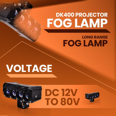 LGP DK400 LED Projector Fog Lamp for Bike & Car (Pair) | High Power Waterproof Auxiliary Driving Light | Universal Fit - LGP India