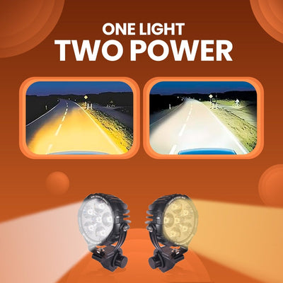 LGP DK660 High Power LED Spotlight for Bike (Pair) | 90W 11200LM | IP67 Waterproof Auxiliary Fog Light, Universal Motorcycle Fit - LGP India