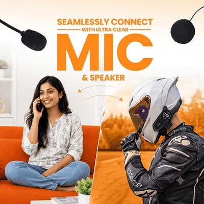 LGP F20 Pro Helmet Bluetooth Headset for Bike Riders, Bluetooth 6.1, Two-Person Intercom, Music Sharing, 1000mAh Battery, RGB Lights - LGP India