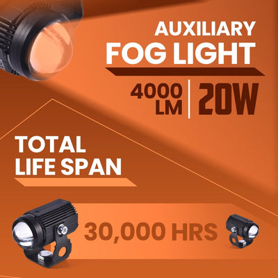 LGP Mini Driving LED Fog Lamp for Bike (Pair) | High Brightness Waterproof Auxiliary Light | Universal Fit for All Motorcycles - LGP India