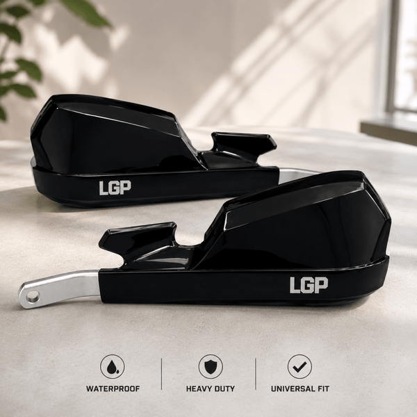LGP Onyx Universal Motorcycle Hand Protector With Aluminium Mounts – Black - LGP India