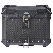 Motorcycle Top Box 45L Carbon Finish Luggage Box with Backrest - LGP India