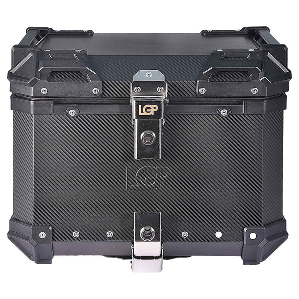 Motorcycle Top Box 45L Carbon Finish Luggage Box with Backrest - LGP India