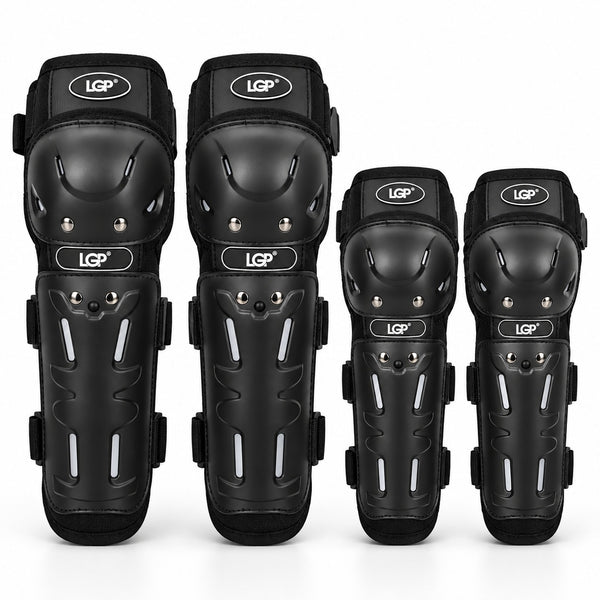 LGP knee pad and elbow guard set with protective shells
