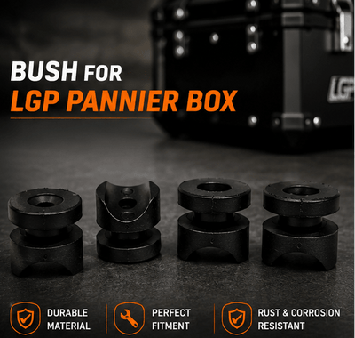 Universal Motorcycle Pannier Bush Set with Bolts (Set of 4) | Saddle Stay Mount Spacer Kit for Bike LuggagePACK OF 4 - LGP India